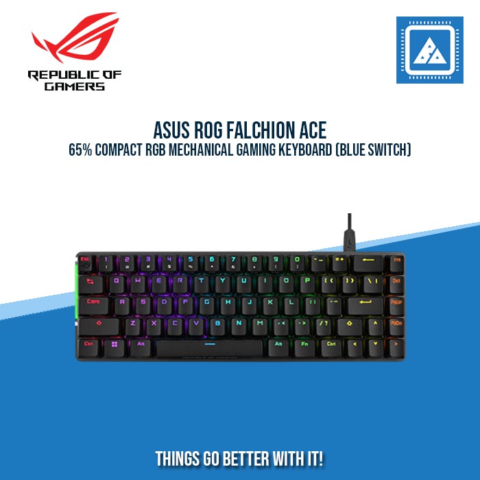ASUS ROG FALCHION ACE 65% COMPACT RGB MECHANICAL GAMING KEYBOARD (BLUE SWITCH) BLACK ASUS ROG FALCHION ACE 65% COMPACT RGB MECHANICAL GAMING KEYBOARD (BLUE SWITCH) BLACK